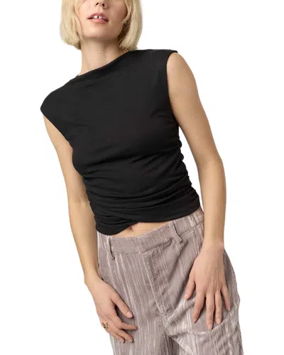 Project Social T Carine Shirred Side Rib Tank In Black