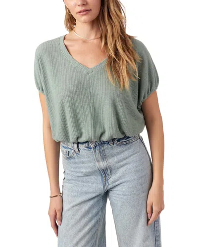 Project Social T Cerise V-neck Bubble Rib T-shirt In Chameleon