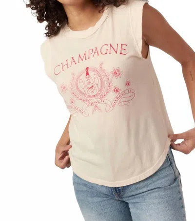Project Social T Champagne Brunch Muscle Tank In Beige In White