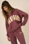 Project Social T Champagne Foil Sweatshirt In Burgundy