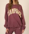 Project Social T Champagne Long Sleeve Sweatshirt In Merry Merlot In Pink