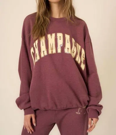Project Social T Champagne Foil Sweatshirt In Merry Merlot In Pink