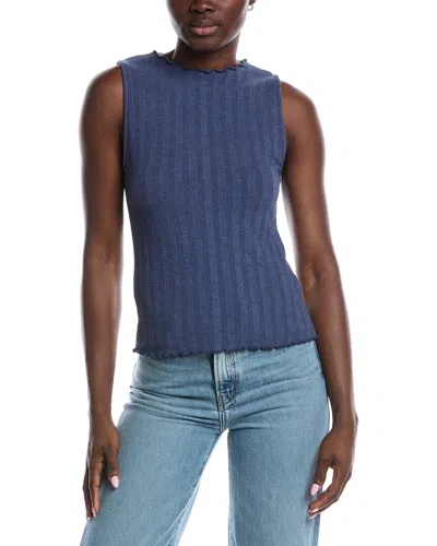 Project Social T Chasing You Funnel Neck Rib Tank In Blue