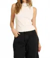Project Social T Chasing You Funnel Neck Tank Top In Mother Of Pearl In Neutral