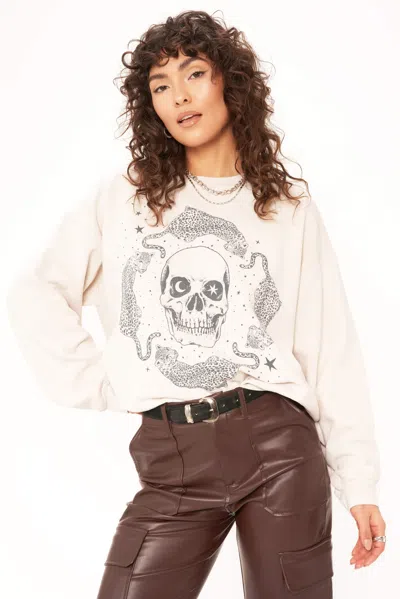Project Social T Cheetahs & Skull Oversized Sweatshirt In Neutral