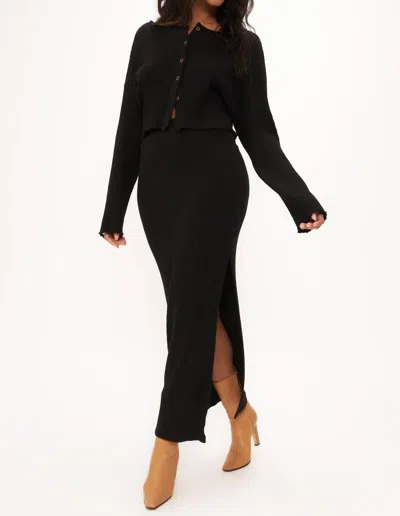 Project Social T Claudia Sweater Rib Skirt In Black