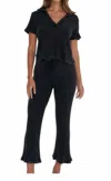 Project Social T Collared Rib Tee In Black In Blue