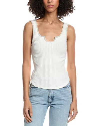 Project Social T Constanza Notch Neck Rib Tank Top In White