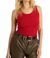 Project Social T Cooper Sweater Rib Tank Top In Red Dahlia In Red