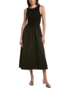 Project Social T Corinne Mixed Fabric Tank Maxi Dress In Black