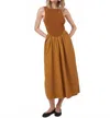 Project Social T Corine Mixed Fabric Tank Dress In Cinnamon In Brown