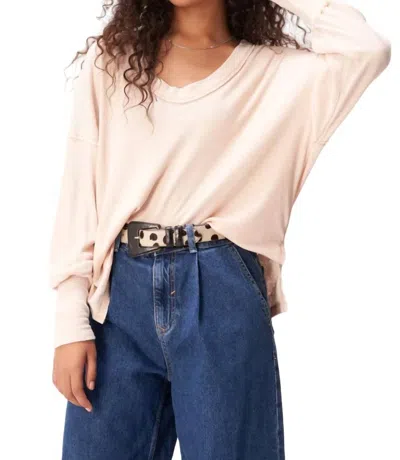 Project Social T Cornell Burnout Rib Long Sleeve Tee In Ginger In Pink