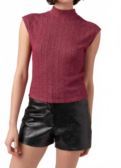 Project Social T Could Be Us Mock Neck Sweater Rib Tee In Radiant Orchid In Multi