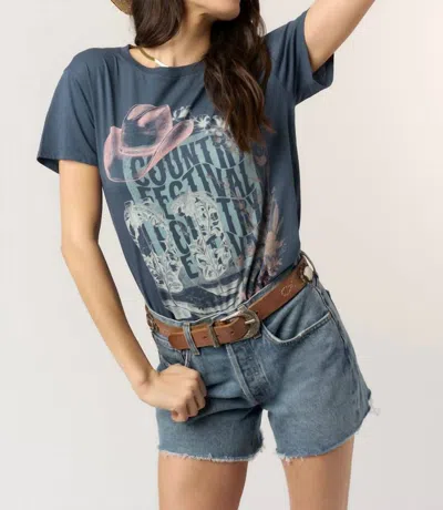 Project Social T Country Festival Tee In Blue Pine