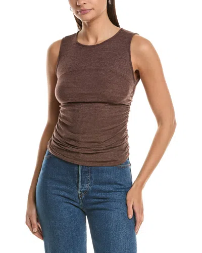 Project Social T Cristalla Mixed Rib Tank In Brown