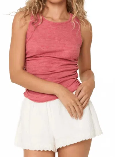 Project Social T Cristalla Mixed Rib Tank In Pink In Red