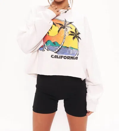 Project Social T Cropped Cali Sweatshirt In White