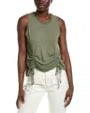 Project Social T Crush Ruched Front Slub Tank In Green