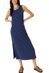 Project Social T Darla Twist Back Washed Tank Dress In Blue