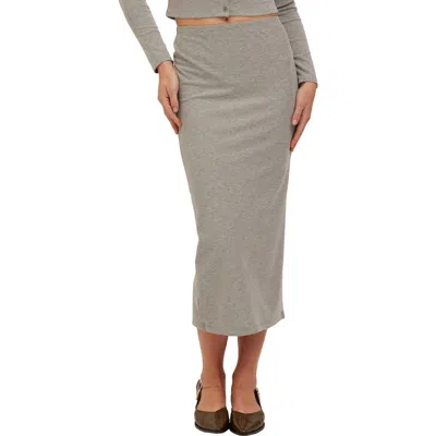 Project Social T Del Rey Midi Skirt In Gray