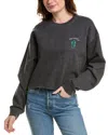Project Social T Deserty Embroidered Raw Hem Sweatshirt In Black