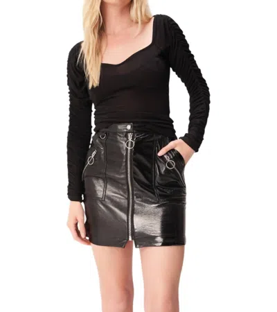 Project Social T Desire Sweetheart Lurex Longsleeve Top In Black