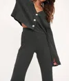 Project Social T Dylan Rib Button Front Cardigan In Black In Black
