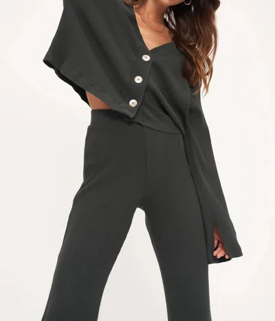 Project Social T Dylan Rib Button Front Cardigan In Black