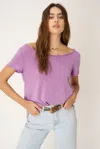 Project Social T Easy On Me Textured Crew Tee In Purple