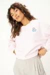 Project Social T Embroidered Mushrooms Cut Crew Sweatshirt In White
