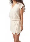 Project Social T End Game Textured V-neck Top In Ivory In White