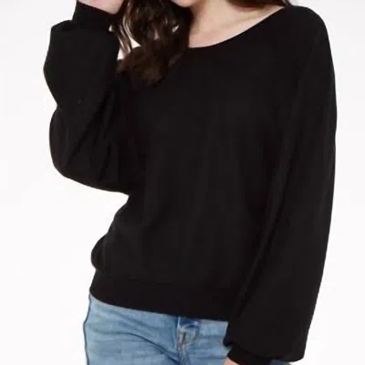 Project Social T Este Low Back Cozy Long Sleeve In Black