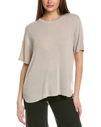 Project Social T Eternity Lurex T-shirt In Beige