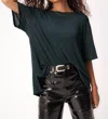 Project Social T Eternity Lurex Tee In Midnight Emerald In Green