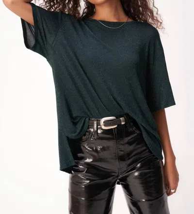 Project Social T Eternity Lurex Tee In Midnight Emerald In Green