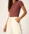 Project Social T Everyday Textured Rib Tee In Summer Rust In Red
