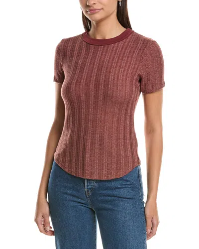Project Social T Everyday Textured Rib T-shirt In Burgundy