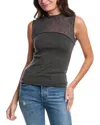 Project Social T Fabienne Mixed Mesh Tank In Black