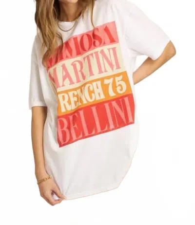 PROJECT SOCIAL T FANCY DRINKS SHORT SLEEVE TEE IN WHITE