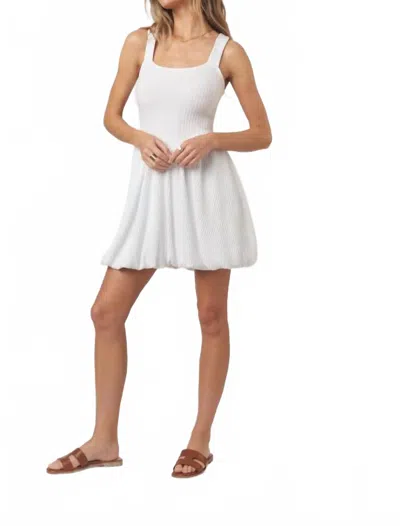 Project Social T Femme Fatale Rib Bubble Dress In White