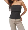Project Social T Filomena Rib Tube Top In Black In Black