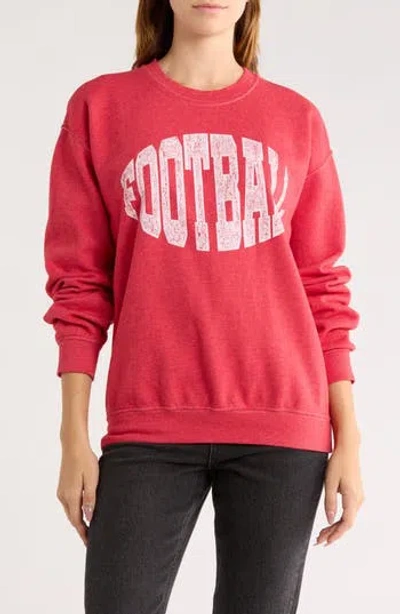 Project Social T Football Graphic Sweatshirt In Red