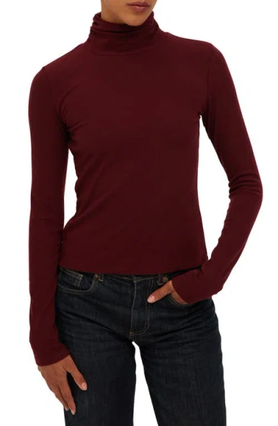 Project Social T Franklin Turtleneck Knit Top In Dark Cherry