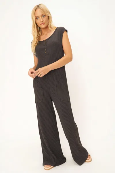 PROJECT SOCIAL T FRIDA HENLEY SWEATER RIB JUMPSUIT