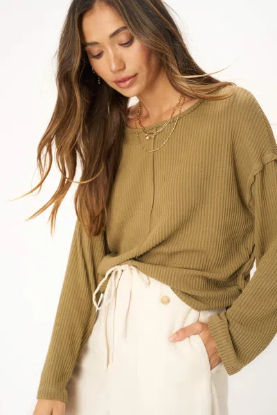 Project Social T Get It Right Textured Rib Long Sleeve In Multi