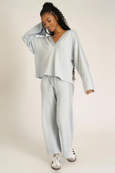 Project Social T Get Ready Mixed V-neck Pullover In Gray