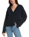 Project Social T Get Ready Mixed V Neck Pullover In Dark Night In Blue
