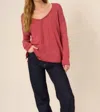 Project Social T Get Up And Go Long Sleeve Tee In Pale Merlot