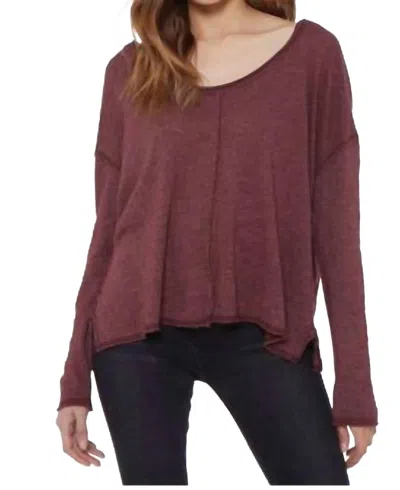 Project Social T Get Up & Go Long Sleeve Top In Burgundy