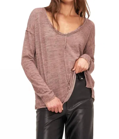 Project Social T Get Up And Go Marled Long Sleeve Top In Acorn In Brown
